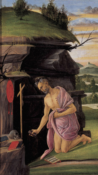 Botticelli / St. Jerome in the desert à Sandro Botticelli