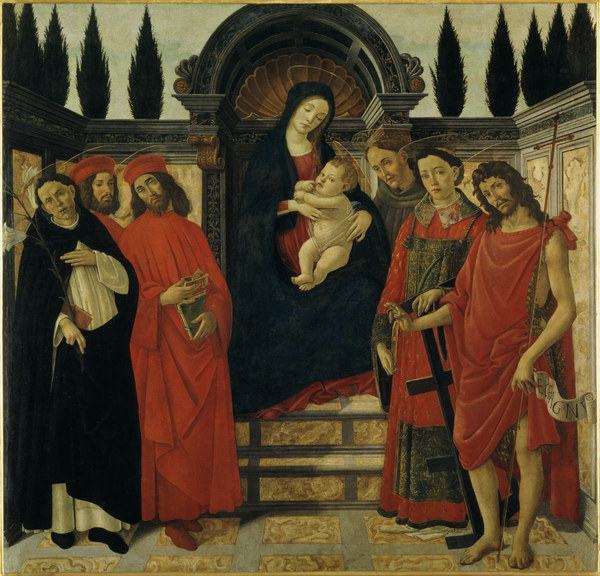 Botticelli-Workshop / Madonna w.Saints à Sandro Botticelli