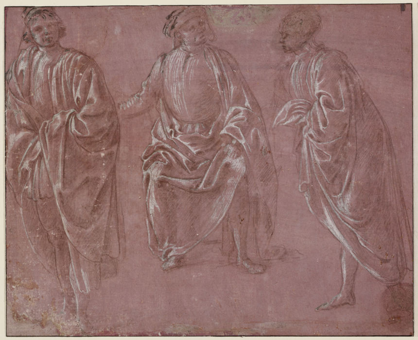 Three garbed figures à Sandro Botticelli
