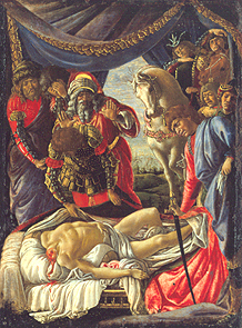 Die Entdeckung des getöteten Holofernes. à Sandro Botticelli