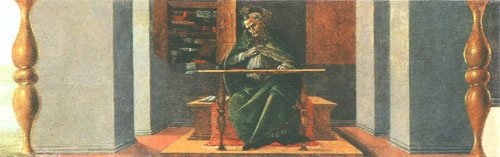Saint Augustin dans sa cellule (Predella du San Marco-Altars) à Sandro Botticelli