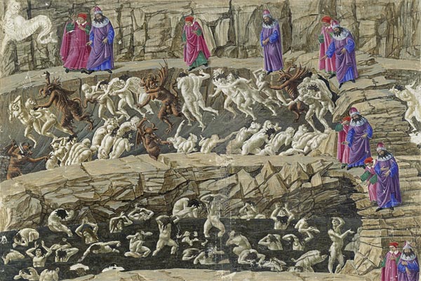 Illustration to the Divine Comedy by Dante Alighieri à Sandro Botticelli