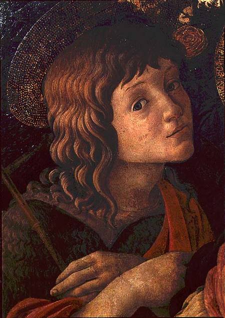 Madonna and Child with St. John the Baptist, detail of the young saint à Sandro Botticelli