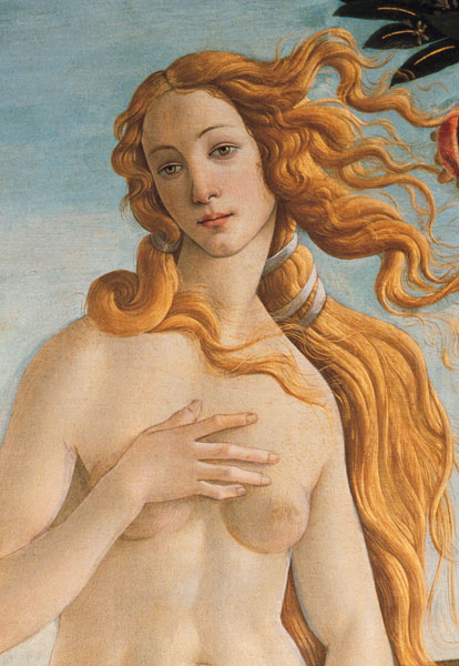 La naissance de Vénus (détail) à Sandro Botticelli