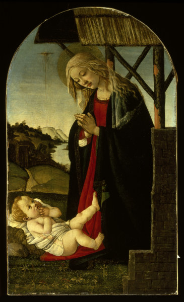S.Botticelli, Madonna Adoring Christ. à Sandro Botticelli