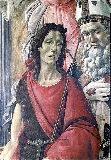 St. John the Baptist, detail from the Altarpiece of St. Barnabas c.1487 à Sandro Botticelli