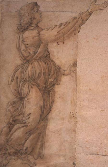 Study of an Angel  (for restored image see 80400) à Sandro Botticelli
