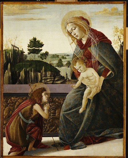The Madonna and Child with the Young St. John the Baptish in a Landscape à Sandro Botticelli