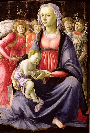 The Virgin and Child surrounded by Five Angels à Sandro Botticelli