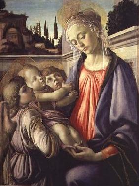 Madonna and child with angels (tempera on panel)