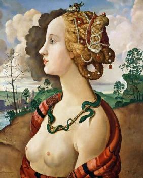 Copy of Simonetta Vespucci (1453-76) by Sandro Botticelli (1444/5-1510) (oil on 