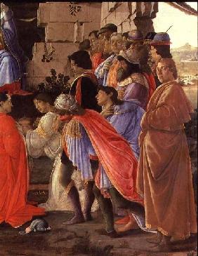 The Adoration of the Magi, detail of depicting self portrait and those of the Medici family
