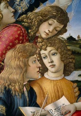 La Madonne du Magnificat, detail de trois enfants