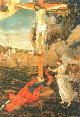 crucifixion avec Marie Magdelaine et un ange