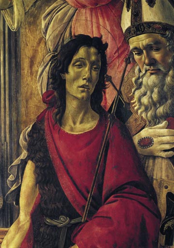 Thronende Madonna mit dem Kinde, Engeln und Heiligen à Sandro Botticelli