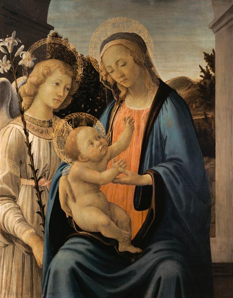 Madonna mit Kind und einem Engel. à Sandro (atelier) Botticelli