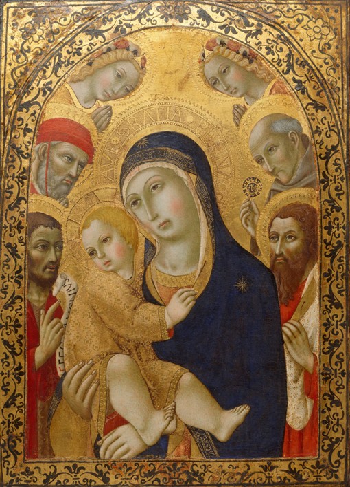 Madonna and Child with Saints Jerome, John the Baptist, Bernardino and Bartholomew à Sano di Pietro