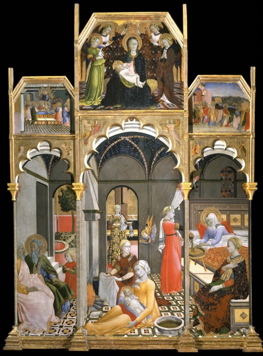 The Birth of the Virgin (Scenes from the Life of the Virgin) à Sano di Pietro