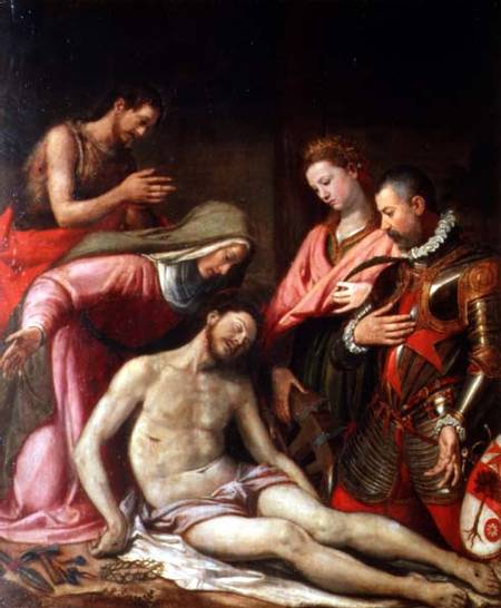 The Deposition of Christ with St. John the Baptist, St. Catherine of Alexandria and a Donor à Santi di Tito
