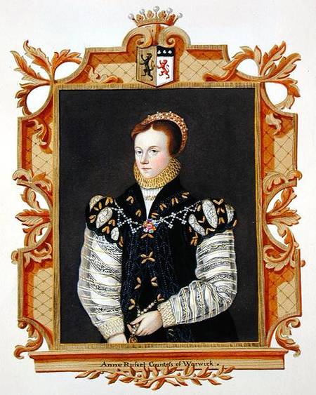 Portrait of Anne Russell (d.1604) Countess of Warwick from 'Memoirs of the Court of Queen Elizabeth' à Sarah Countess of Essex