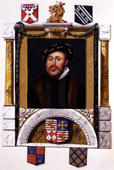 Portrait of Charles Brandon (1488-1545) Duke of Suffolk as a Young Man (w/c & gouache on paper) à Sarah Countess of Essex