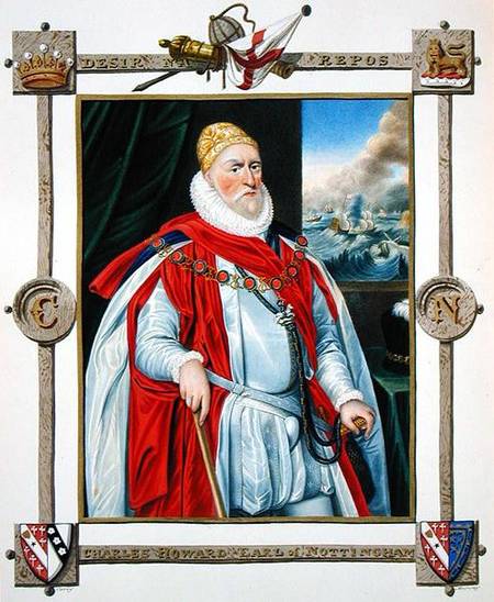 Portrait of Charles Howard (1536-1624) 2nd Baron of Effingham and 1st Earl of Nottingham from 'Memoi à Sarah Countess of Essex