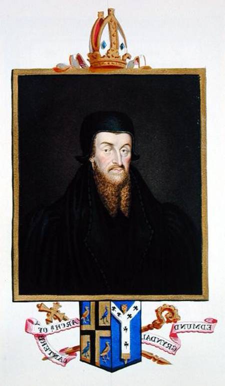 Portrait of Edmund Grindal (c.1519-83) Archbishop of Canterbury from 'Memoirs of the Court of Queen à Sarah Countess of Essex