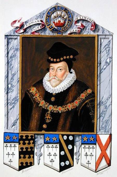 Portrait of Edward Fiennes de Clinton (1512-85) 1st Earl of Lincoln from 'Memoirs of the Court of Qu à Sarah Countess of Essex