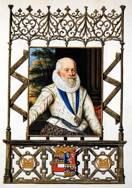 Portrait of Edward Somerset (1553-1628) 4th Earl of Worcester from 'Memoirs of the Court of Queen El à Sarah Countess of Essex