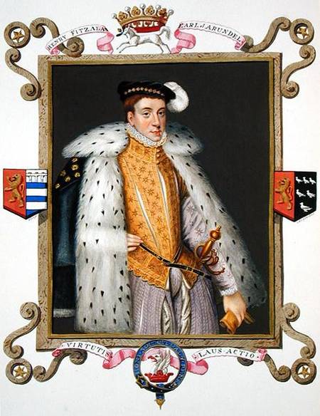 Portrait of Henry Fitzalan (c.1511-80) 12th Earl of Arundel from 'Memoirs of the Court of Queen Eliz à Sarah Countess of Essex