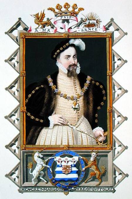 Portrait of Henry Grey (d.1554) Duke of Suffolk from 'Memoirs of the Court of Queen Elizabeth' à Sarah Countess of Essex