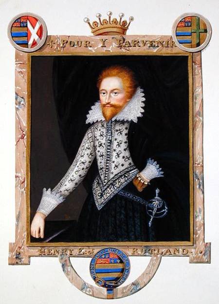 Portrait of Henry Manners (d.1563) 2nd Earl of Rutland from 'Memoirs of the Court of Queen Elizabeth à Sarah Countess of Essex