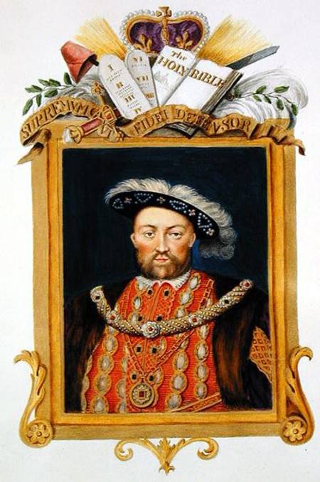 Portrait of Henry VIII (1491-1547) as Defender of the Faith from 'Memoirs of the Court of Queen Eliz à Sarah Countess of Essex