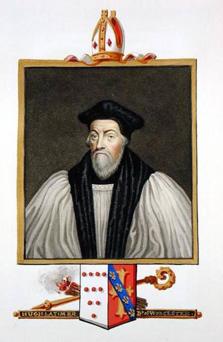 Portrait of Hugh Latimer (b.c.1486-1555) Bishop of Worcester from 'Memoirs of the Court of Queen Eli à Sarah Countess of Essex