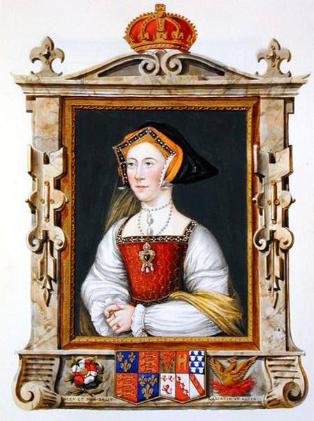 Portrait of Jane Seymour (c.1509-37) 3rd Queen of Henry VIII from 'Memoirs of the Court of Queen Eli à Sarah Countess of Essex