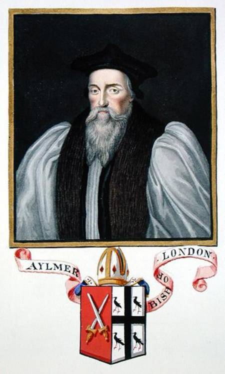 Portrait of John Aylmer (1521-94) Bishop of London from 'Memoirs of the Court of Queen Elizabeth' à Sarah Countess of Essex