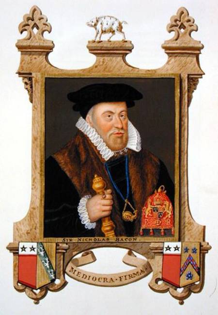 Portrait of Sir Nicholas Bacon (1509-79) from 'Memoirs of the Court of Queen Elizabeth' à Sarah Countess of Essex
