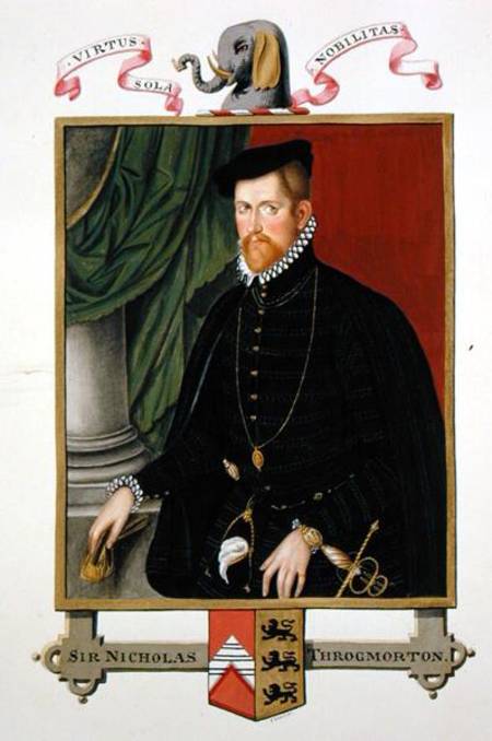 Portrait de Sir Nicholas Throckmorton (1515-71) issu des 'Mémoires de la cour de la Reine Elizabeth' à Sarah Countess of Essex