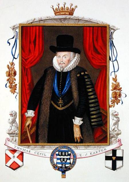 Portrait of Sir Thomas Cecil (1542-1623) 1st Earl of Exeter, 2nd Lord Burghley from 'Memoirs of the à Sarah Countess of Essex