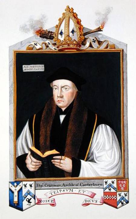 Portrait of Thomas Cranmer (1489-1556) Archbishop of Canterbury from 'Memoirs of the Court of Queen à Sarah Countess of Essex