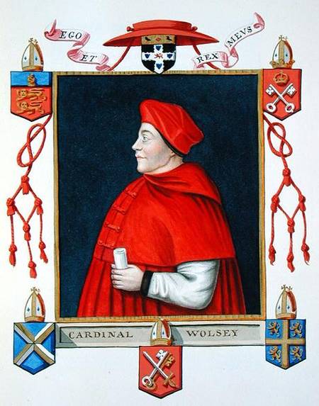 Portrait of Thomas Wolsey (c.1475-1530) Cardinal and Statesman from 'Memoirs of the Court of Queen E à Sarah Countess of Essex