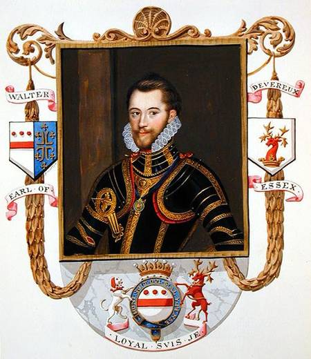 Portrait of Walter Devereux (1541-76) 1st Earl of Essex from 'Memoirs of the court of Queen Elizabet à Sarah Countess of Essex