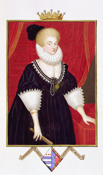 Portrait of Lady Catherine Grey (c.1538-1668) Countess of Kent from 'Memoirs of the Court of Queen E à Sarah Countess of Essex