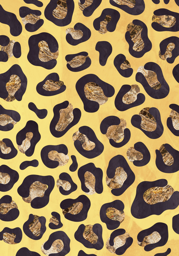 Yellow orange leopard print gold à Sarah Manovski