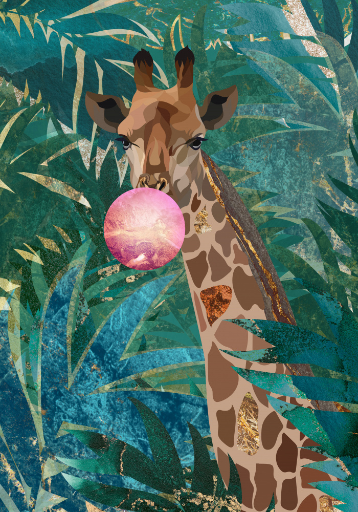 Bubblegum giraffe in the jungle à Sarah Manovski