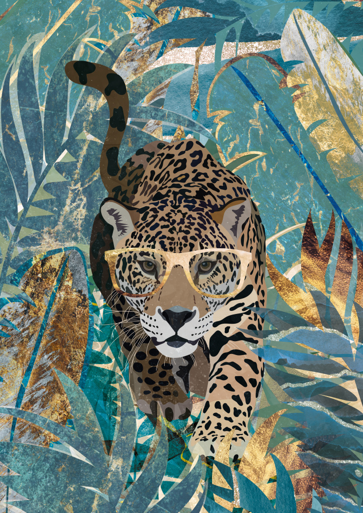 Curious jaguar in the rainforest à Sarah Manovski