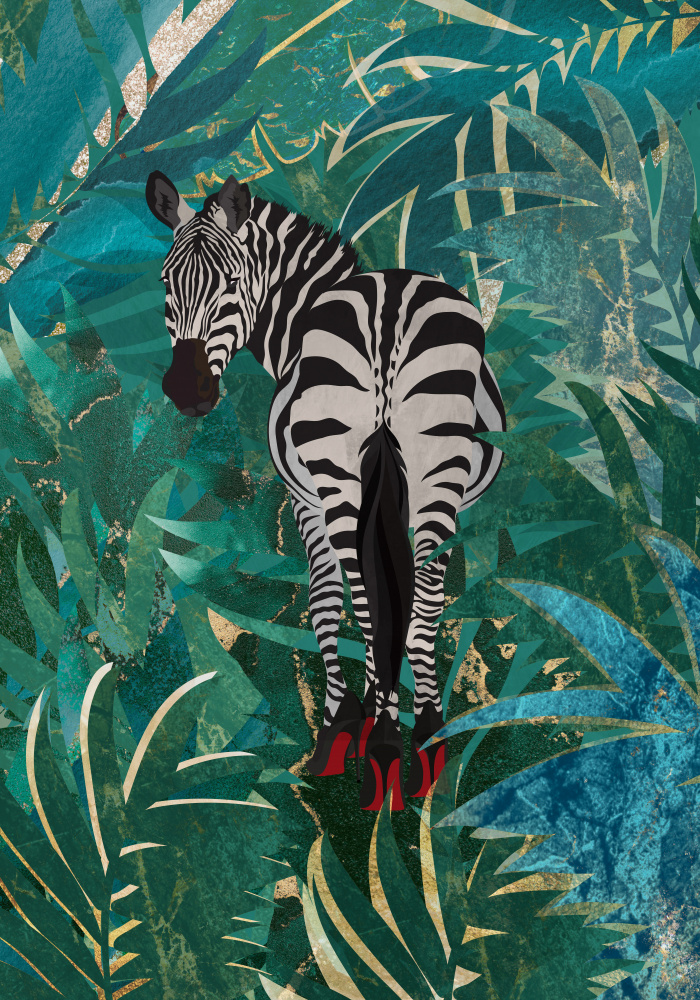 Zebra wearing heels in the jungle à Sarah Manovski