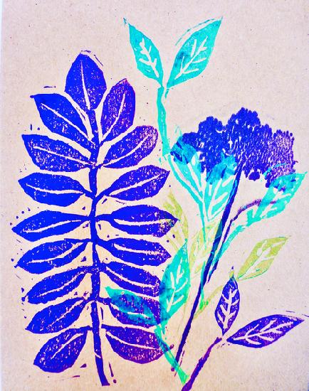 flora linocut