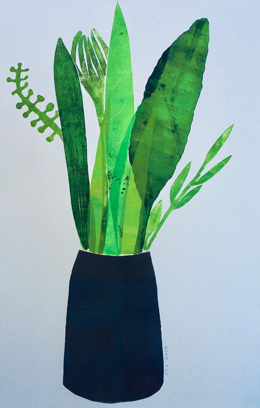 vase of leaves à Sarah Thompson-Engels