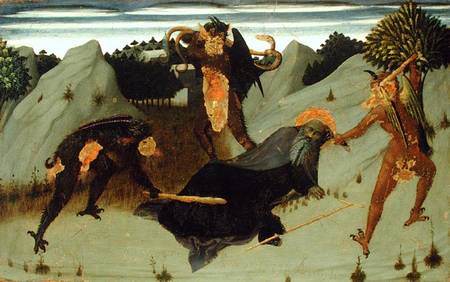 St. Anthony Beaten by Devils, panel from the Altarpiece of the Eucharist à Sassetta